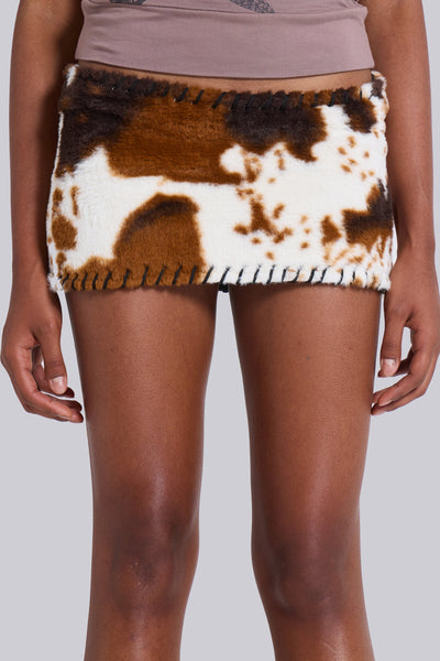 Kena | Cow Mini Skirt