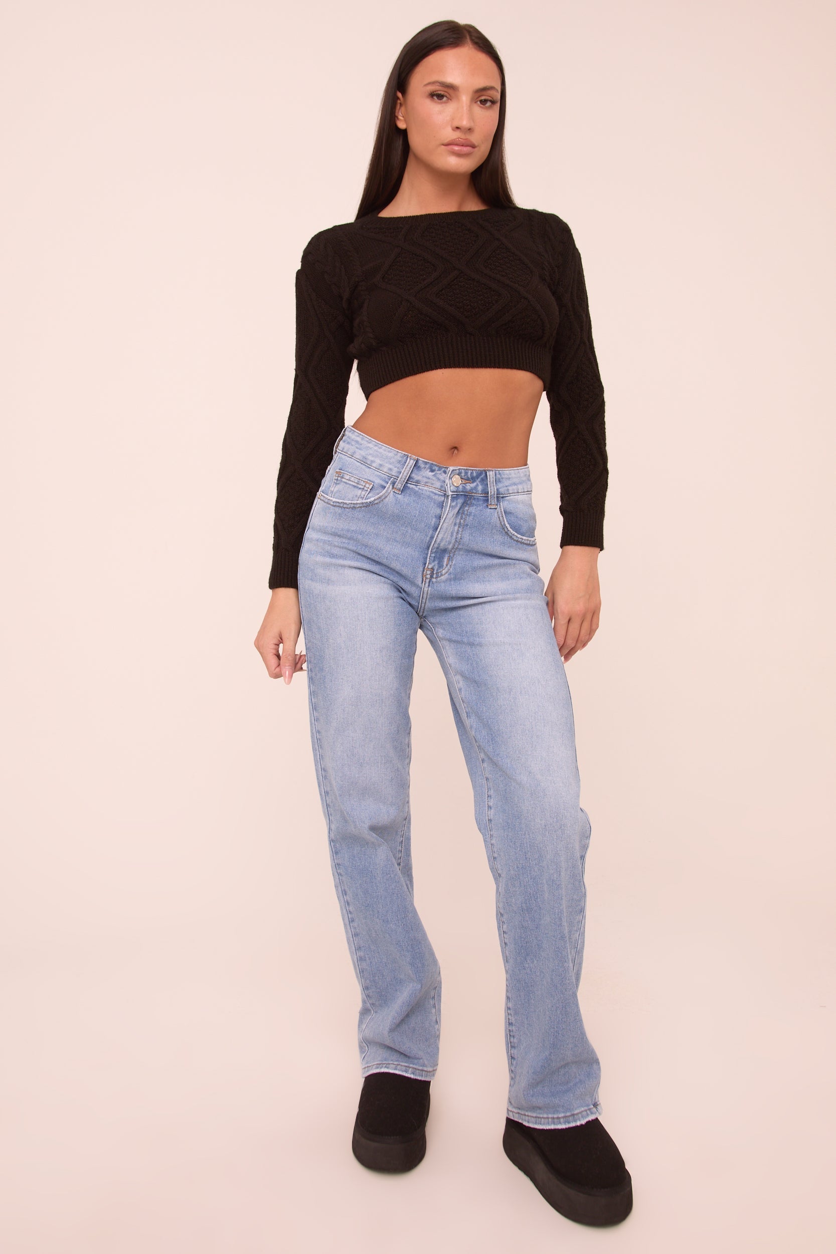 Anette | Mid Waist Straight Leg Jeans