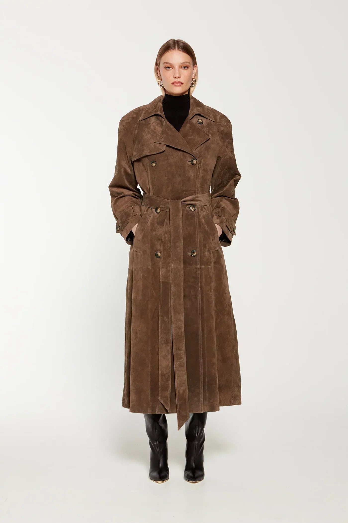 Eulalia | Suede Trench Coat