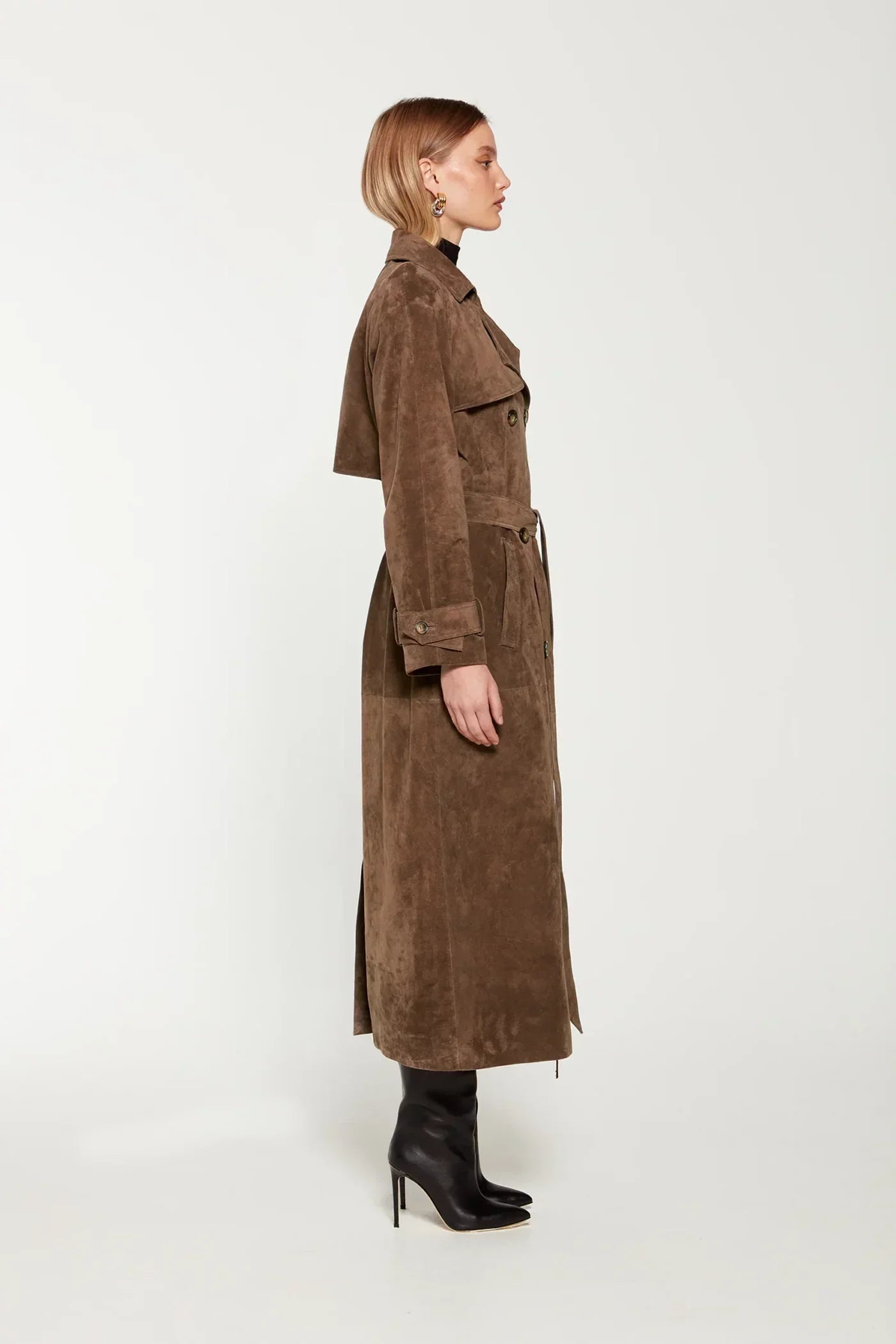 Eulalia | Suede Trench Coat