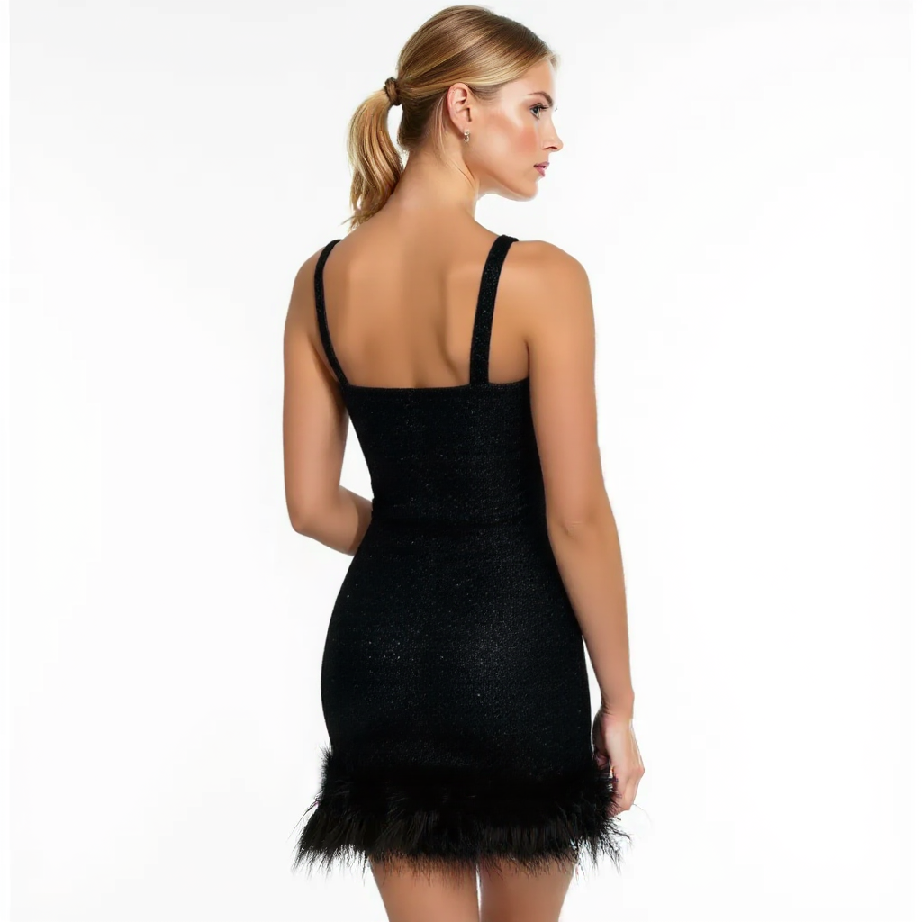 Selina | Feather Sleeveless Dress